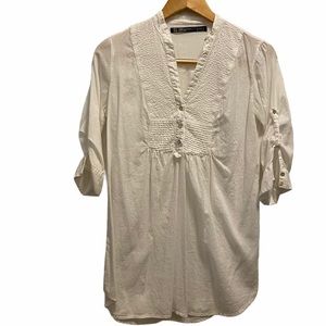 Zara White Buttoned Blouse Size Small